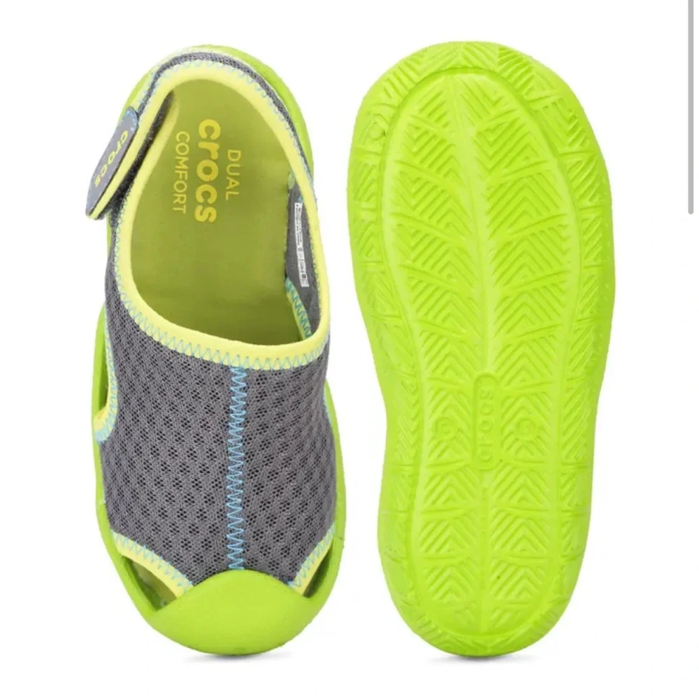 Crocs Kids' Lime and Gray Water Shoes